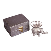Elegant Silver Elephant Diya