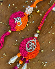 Bhaiyya Bhabhi Crochet Rakhi Braclet with OM Charm
