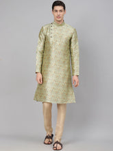 Shimmering Blended Kurta Set with Selfprint design