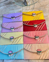 Vibrant Colour Envelopes with Lotus Charm