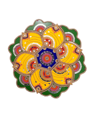 Acrylic Rangoli – Yellow Flower Decorative Festival Floor Art