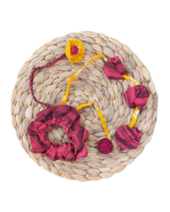 Handmade Fabric Scrunchie – Red & Maroon Stripes