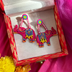 Gaj Gamini Pink Handmade Earrings
