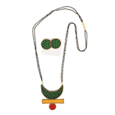 Exquisite Traditional Indian Necklace and Matching Earrings Semicircular