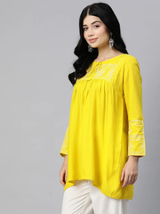 Yellow Kurta Top For An Elegant Look