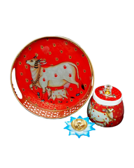 Decorative Tray with Jar and tealigjht