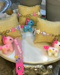 Unicorn Bracelet with Stars and a Keychain