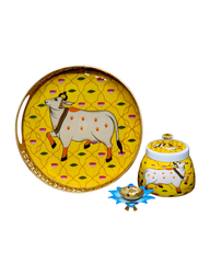 Decorative Tray with Jar and tealigjht