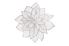 Set of 6 Silver Floral Cutwork Placemat