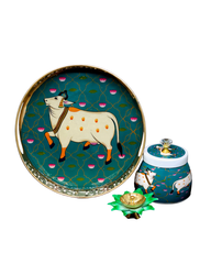 Decorative Tray with Jar and tealigjht