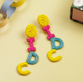 I Dont Care Beaded Earrings