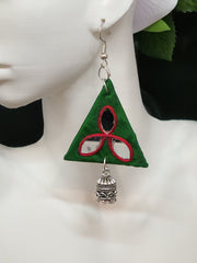 Simple Green Triangle Earrings