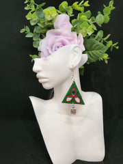 Simple Green Triangle Earrings