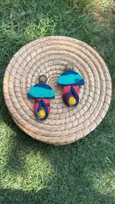 Mushroom Shaped Earrings with Drops