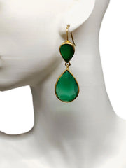 Beautiful Onyx Earring in Gold Plating