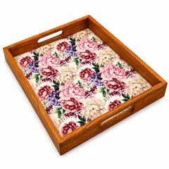 Rose Garden Wooden Serving Tray