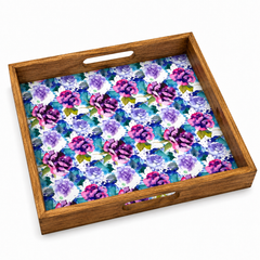 Lavender Rose Wooden Serving Tray