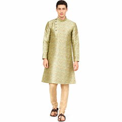 Shimmering Blended Kurta Set with Selfprint design