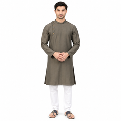 Stylish Grey Muslin Kurta Set