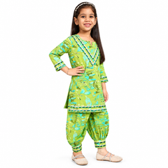 Turquoise Garden Print Twinning Set Girls and Boys