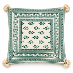 Green Floral Print Cushion cover