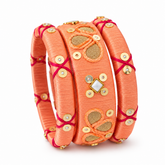 Bangle Combo Crimson Thread Stone Sequin Mirror