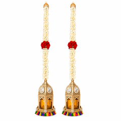 Handcrafted Jasmine and Rose Jharokha Hanging (Set of 2)