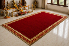 Maroon Peacock Royale Puja Mat
