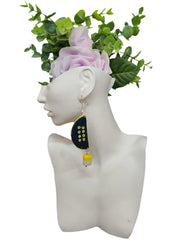 Exquisite Blue Semi Circle Earrings