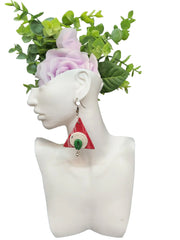 Fashionable Red Triangle Earrings