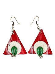 Fashionable Red Triangle Earrings