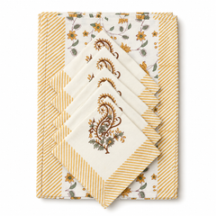 Pure Cotton Dining Table Mats and Napkin Set of 6