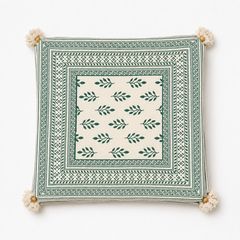 Green Floral Print Cushion cover
