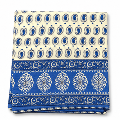 Royal Blue Paisley Block Print Double Bed Dohar