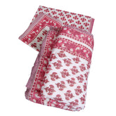 Double Bed Quilt with Bedding Set with Red Floral Print