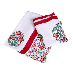 Handcrafted-cotton-bedding-set-with-red-floral-print