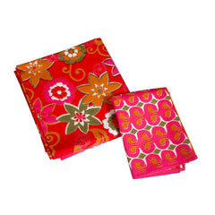 Bright Red & Pink Floral Printed Bedsheet Set