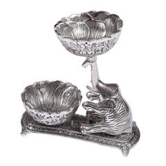 German Silver Elephant Twin Bowl