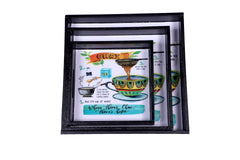 Set of 3 Wooden Trays – Chai Theme Design
