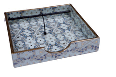 Serviette Tray – Elegant Blue Floral Design