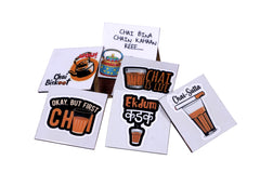 Chai Biskoot Wooden Coaster – 4" x 4" | Desi Tea Time Vibes