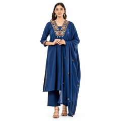 Royal Blue Embroidered Kurta Set