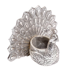 Imperial Silver Peacock Tealight Holder