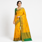 Elegant Yellow Gadwal Silk Saree
