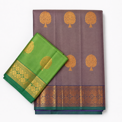 Royal Purple Gadwal Silk Saree with Gold Border