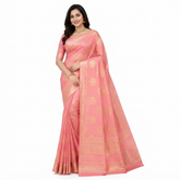 Elegant Pink Maheshwari Saree with Traditional Weave