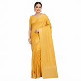 Radiant Yellow Maheshwari Saree with Traditional Weave
