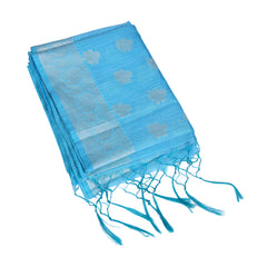 Sky Blue Silk Saree with Self Zari Weave