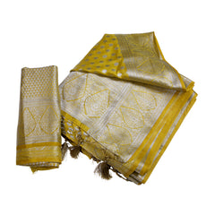 Light Green Silk Saree with Silver Zari Weave