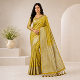 Light Green Silk Saree with Silver Zari Weave